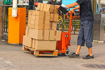 Image showing Fork pallet truck