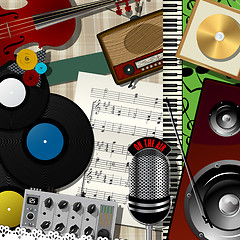 Image showing Music colage abstract design