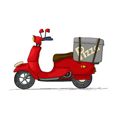 Image showing Pizza scooter