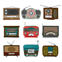 Image showing Retro radio icons