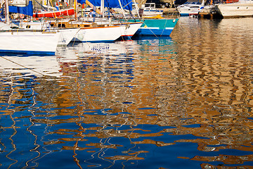 Image showing Yachts in marina