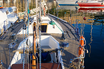 Image showing Yachts in marina