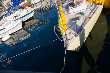 Image showing Yachts in marina