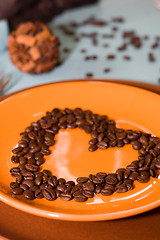 Image showing Coffeebeans. With love.