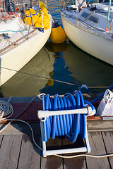 Image showing Yachts in marina