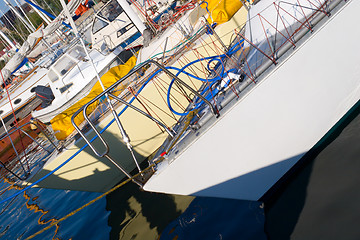 Image showing Yachts in marina