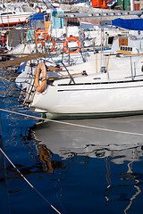 Image showing Yachts in marina