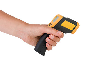 Image showing Hand hold a non-contact IR thermometer