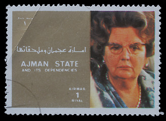 Image showing Stamp printed by Ajman shows Juliana Queen of the Netherlands