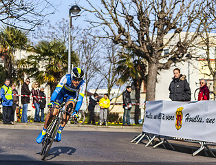 Image showing The Cyclist Keukeleire Jens- Paris Nice 2013 Prologue in Houille