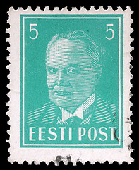 Image showing Stamp printed in Estonia shows first president Konstantin Pats