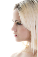 Image showing sexy blonde in profile