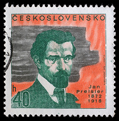 Image showing Stamp printed in Czechoslovakia, shows portrait Jan Preisler