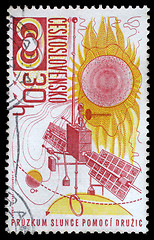 Image showing Stamp printed in Czechoslovakia, Space exploration stamp series