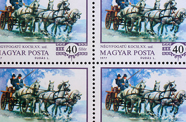 Image showing Stamp printed by Hungary, shows World champion Imre Abonyi, driving four-in-hand