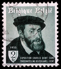 Image showing Stamp printed by Belgium, shows Emperor Charles V