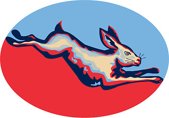 Image showing Rabbit Jumping Side Retro