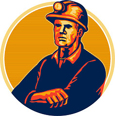 Image showing Coal Miner Arms Folded Retro