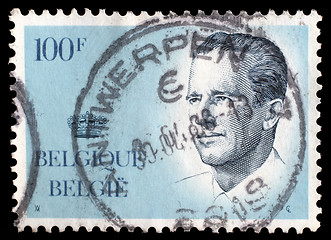 Image showing Stamp printed in BELGIUM shows image portrait Albert II is the current King of the Belgians