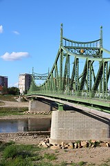 Image showing River Mures suspension bridge