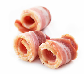 Image showing bacon rolls on white background