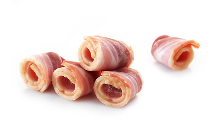 Image showing bacon rolls on white background