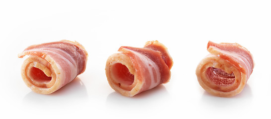 Image showing bacon rolls on white background