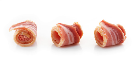 Image showing bacon rolls on white background