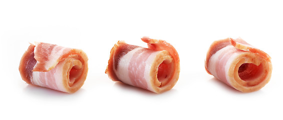 Image showing bacon rolls on white background