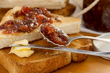 Image showing Spoonful Of Fig Jam