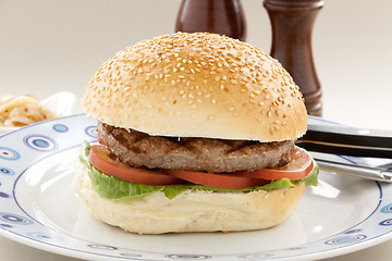 Image showing Sesame Roll Hamburger