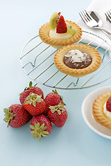 Image showing Cream And Chocolate Tarts