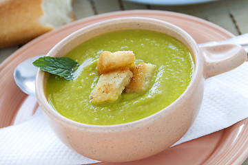 Image showing Pea Soup With Croutons