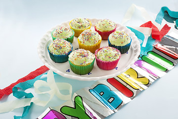 Image showing Birthday Cup Cakes