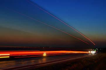 Image showing motion on road in the night