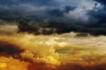 Image showing dramatic sky at sunset