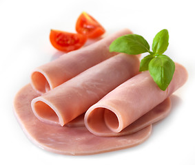 Image showing sliced pork ham