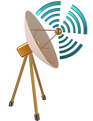 Image showing 3D model of parabolic antenna as symbol