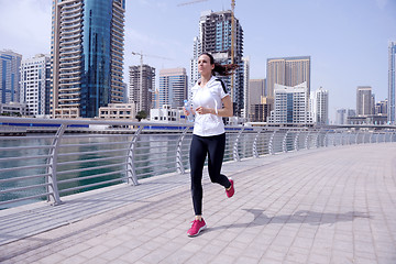 Image showing woman jogging at morning