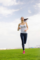 Image showing woman jogging at morning