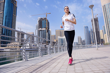 Image showing woman jogging at morning