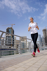 Image showing woman jogging at morning