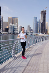 Image showing woman jogging at morning