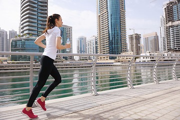 Image showing woman jogging at morning