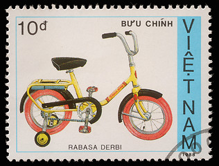 Image showing Stamp printed by Vietnam shows bicycle