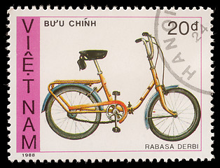 Image showing Stamp printed by Vietnam shows bicycle