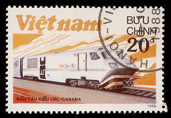 Image showing Stamp printed in Vietnam shows locomotive LRS produced in Canada