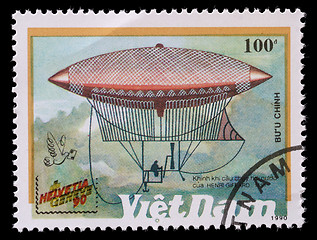 Image showing Stamp printed by VIETNAM shows air-balloon