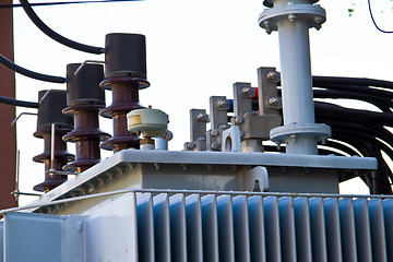 Image showing High voltage electric converter detail at a power plant