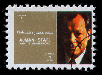 Image showing Stamp printed by Ajman shows Willy Brand